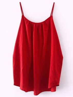 Faded Glory Red Cami Tank Top XXL Loose Fit Spaghetti Strap Casual